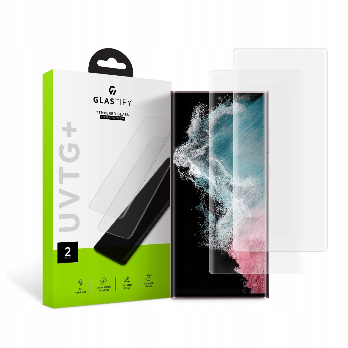 Tvrdené sklo GlasTIFY pre Samsung Galaxy S22 Ultra 2 ks.